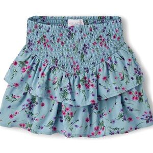 NWT The Children's Place Girls’ Smocked Tiered Floral Print Skort (7/8 and 14)
